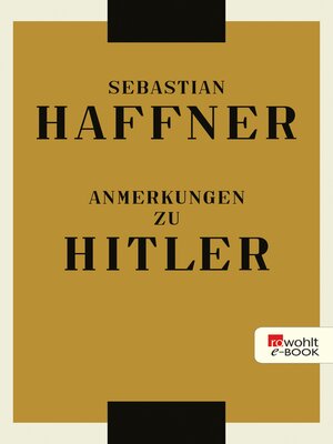 cover image of Anmerkungen zu Hitler